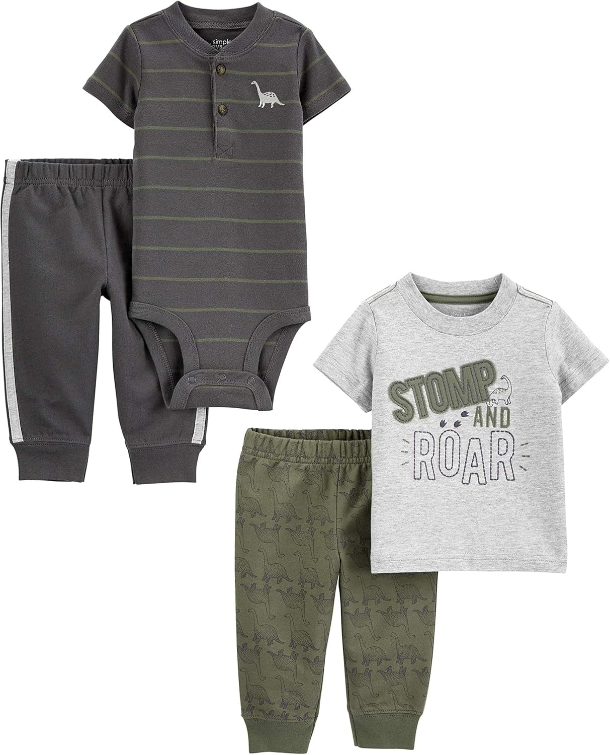 Conjunto de 4 piezas de body, top y pantalón para bebés