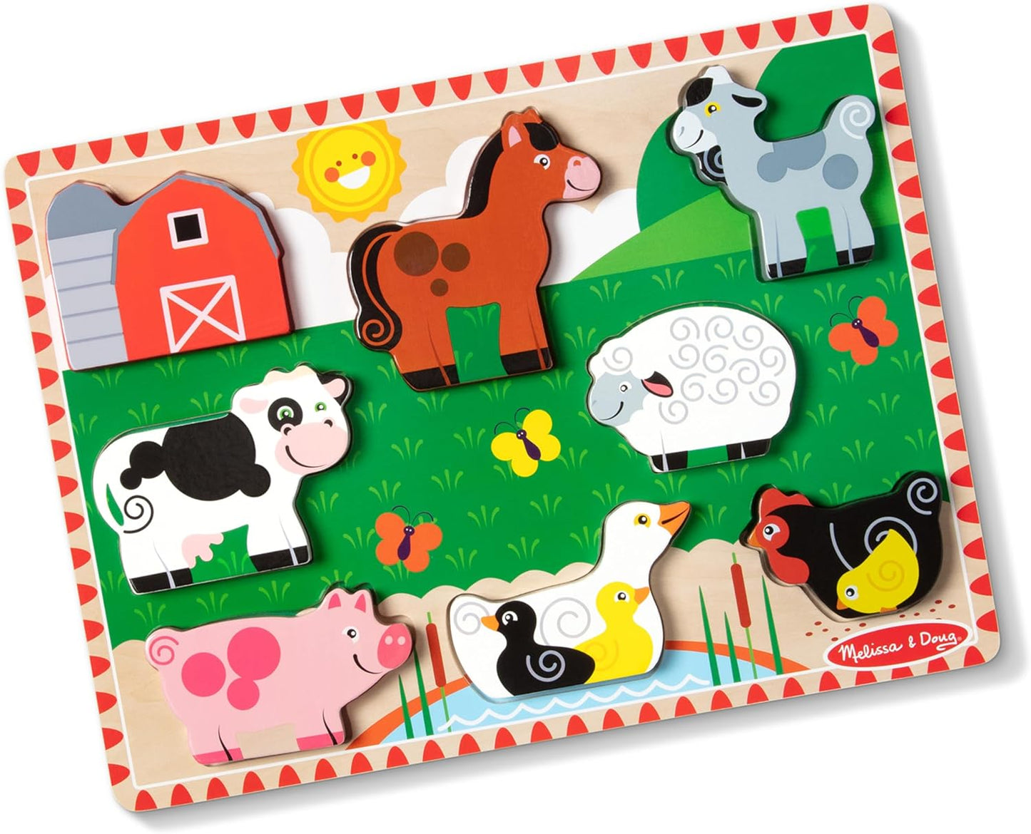 Melissa & Doug Rompecabezas grueso de madera de granja