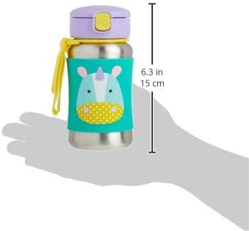 Skip Hop botella de acero inoxidable con sorbete de zoológico, unicornio