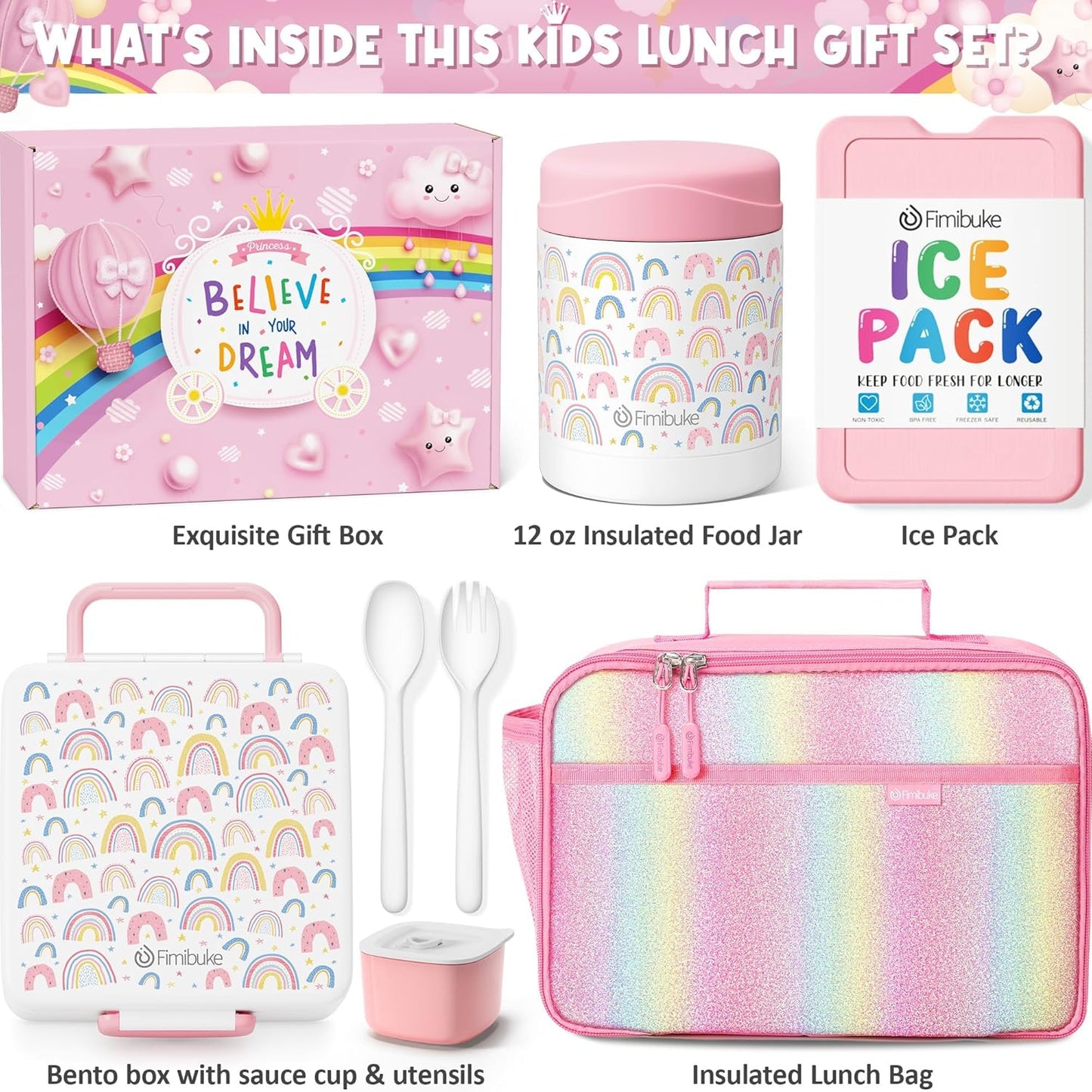 Kit de lonchera Fimibuke Arcoiris