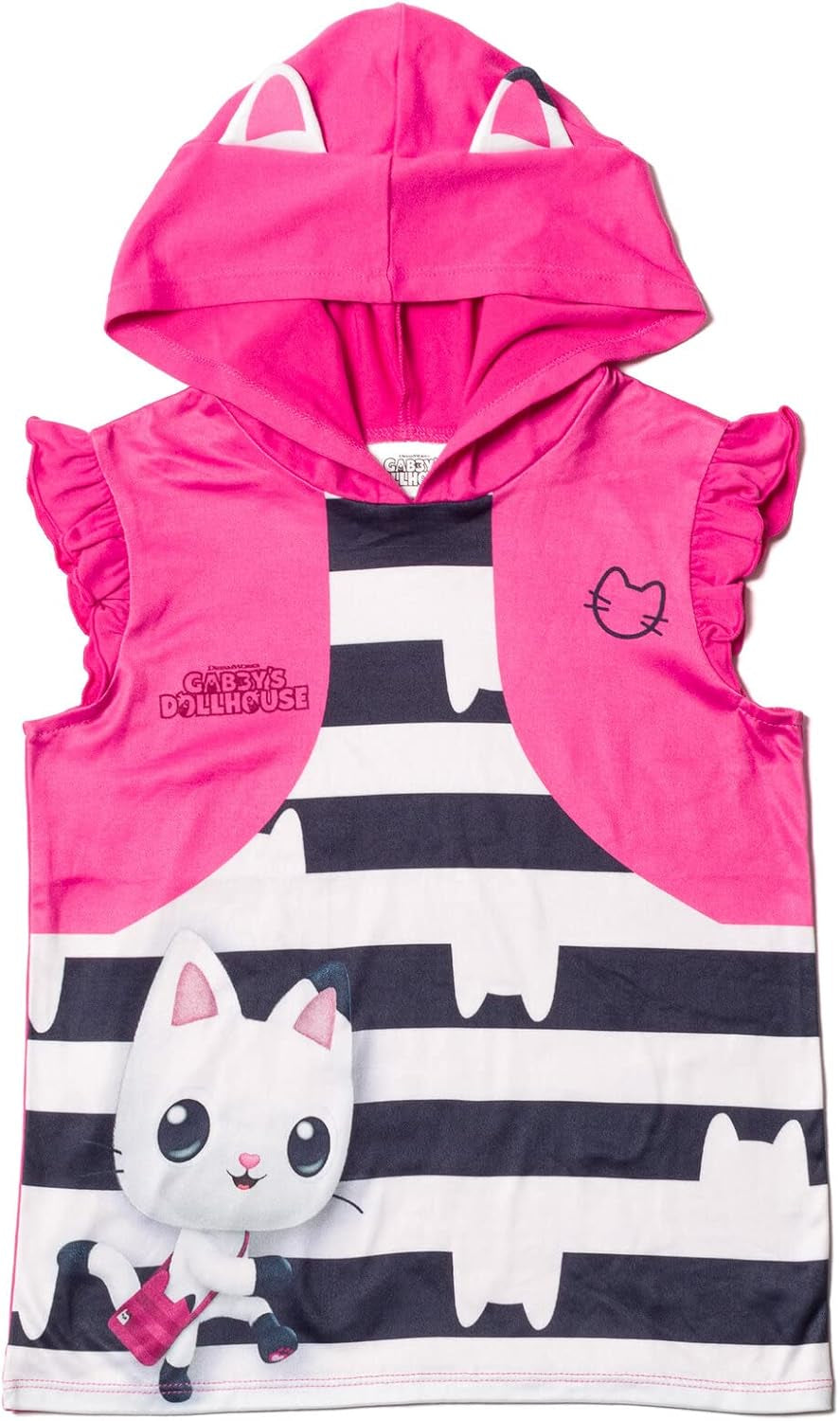 GABBY'S DOLLHOUSE - Conjunto de camiseta sin mangas con capucha y pantalones cortos