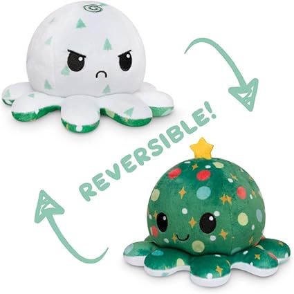 TeeTurtle - El peluche original reversible de pulpo, árboles de Navidad
