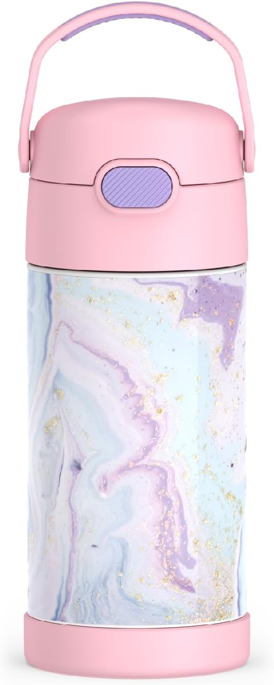 THERMOS FUNTAINER - Botella de agua con pajilla, 12 onzas