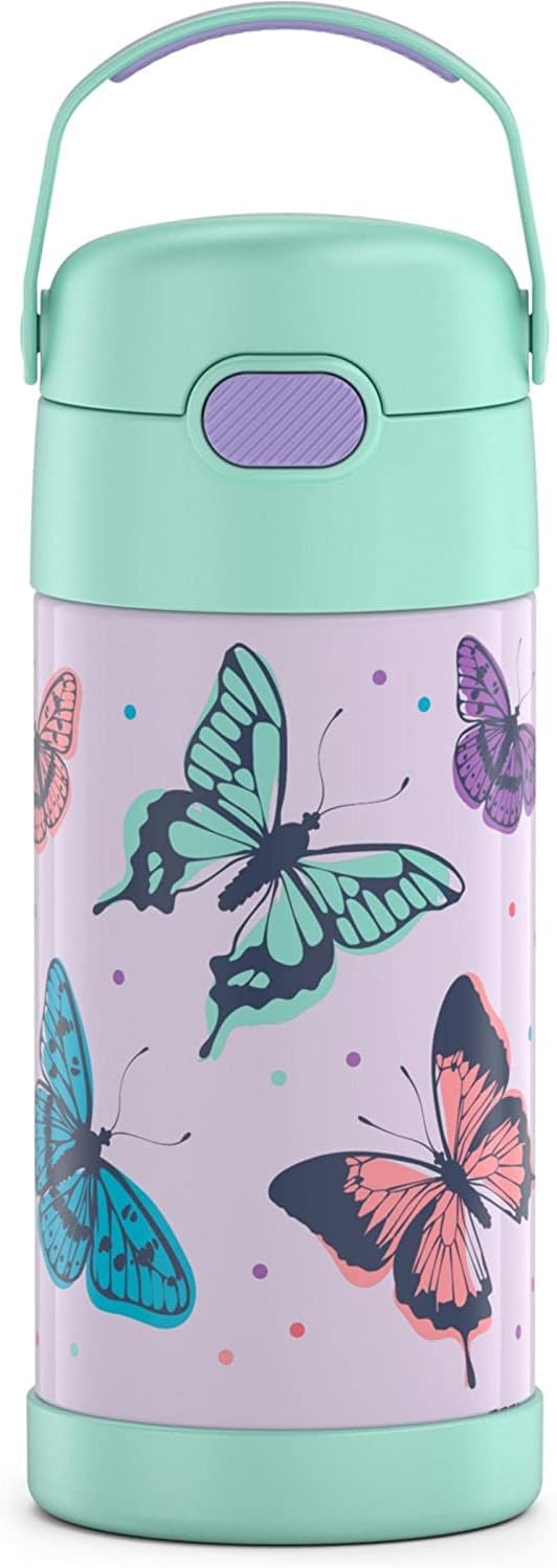 THERMOS FUNTAINER - Botella de agua con pajilla, 12 onzas