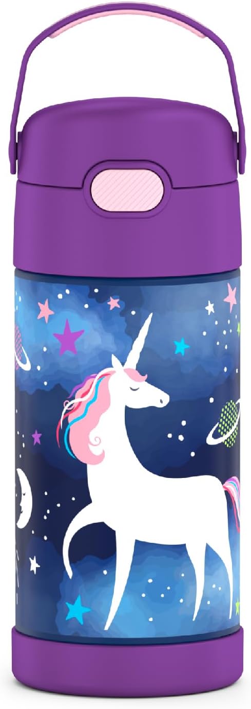 THERMOS FUNTAINER - Botella de agua con pajilla, 12 onzas