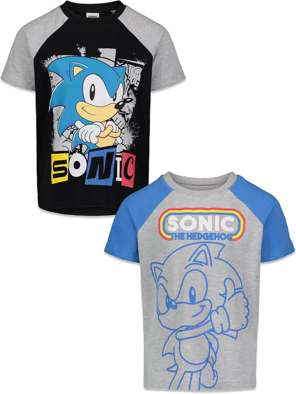 SEGA Sonic The Hedgehog - Paquete de 2 camisetas