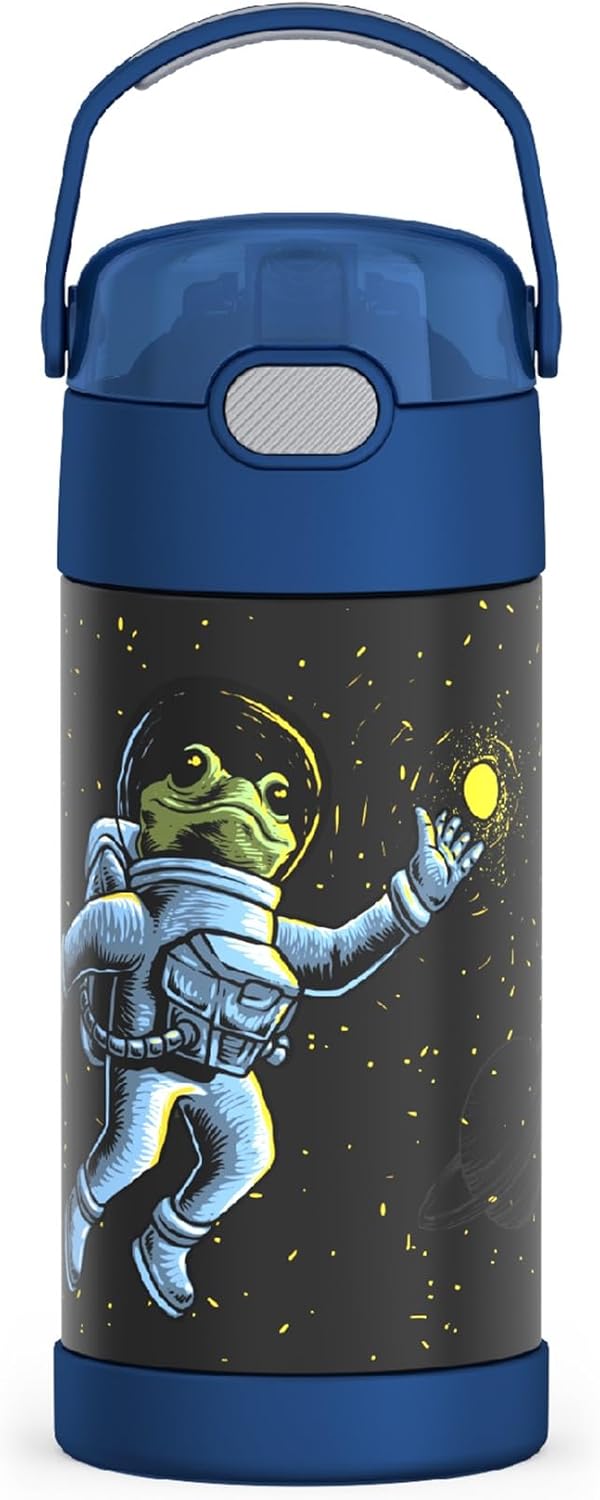 THERMOS FUNTAINER - Botella de agua con pajilla, 12 onzas