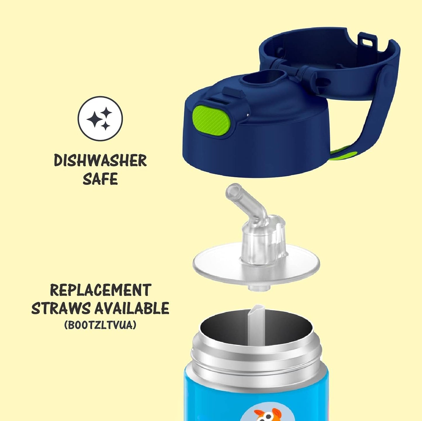 THERMOS FUNTAINER - Botella de agua de acero inoxidable Baby Shark