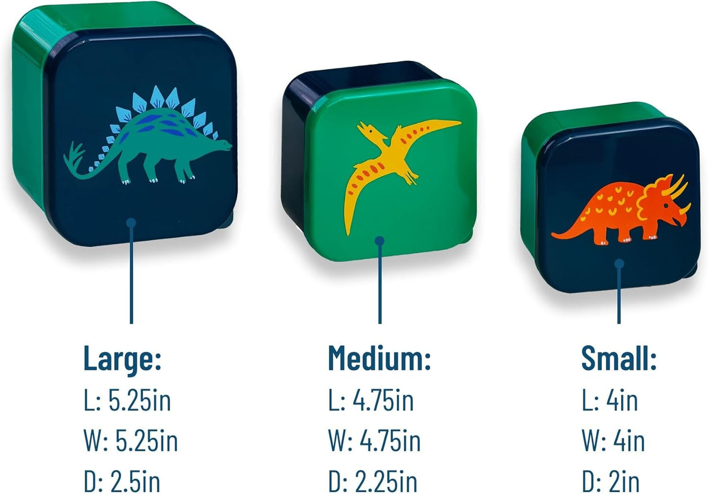 Wildkin Recipientes de alimentos anidables Dinosaurio