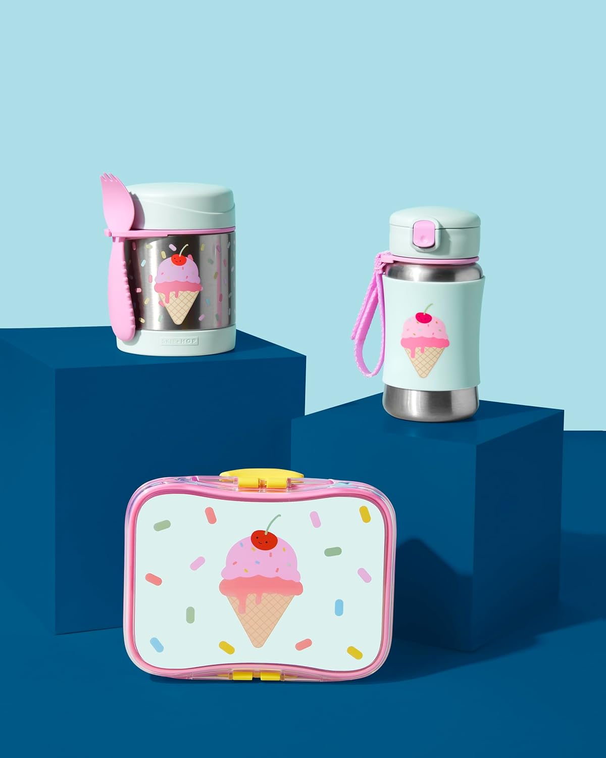 Skip Hop botella con popote de acero inoxidable, helado