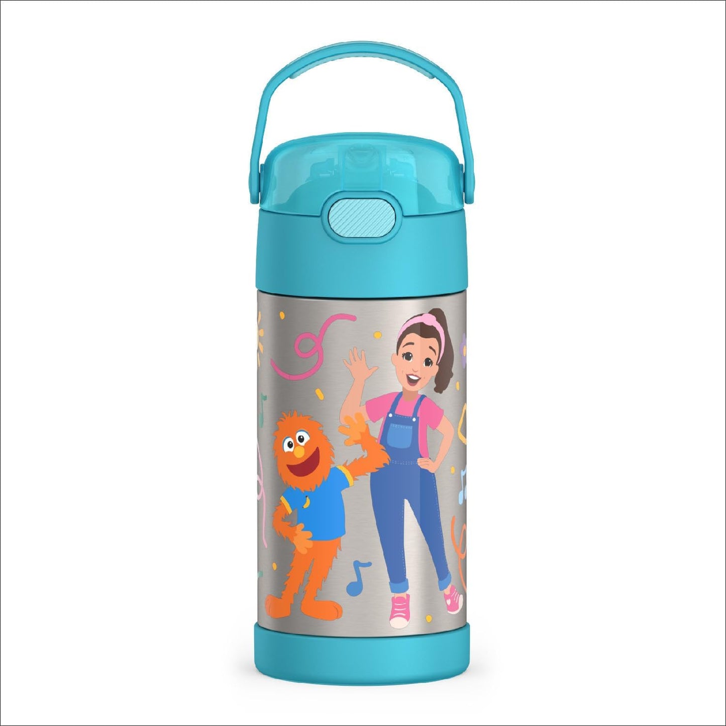 THERMOS FUNTAINER - Botella de agua con pajilla, 12 onzas