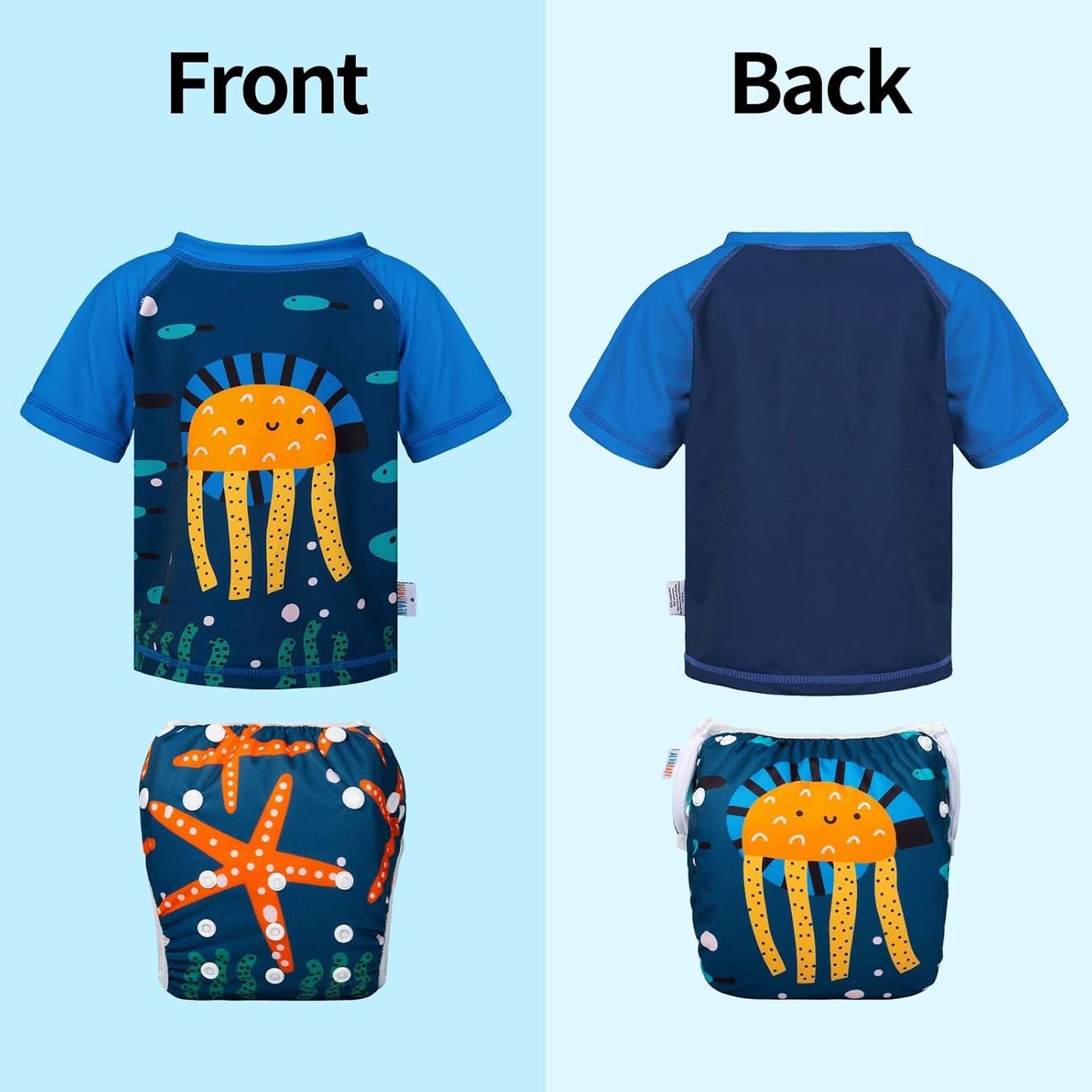 ALVABABY Traje de baño pañal de natación reutilizable