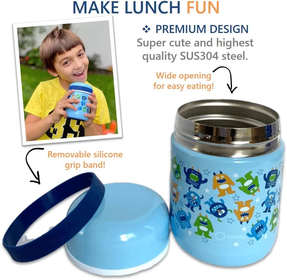 tarro de alimentos de acero inoxidable aislado Kinsho