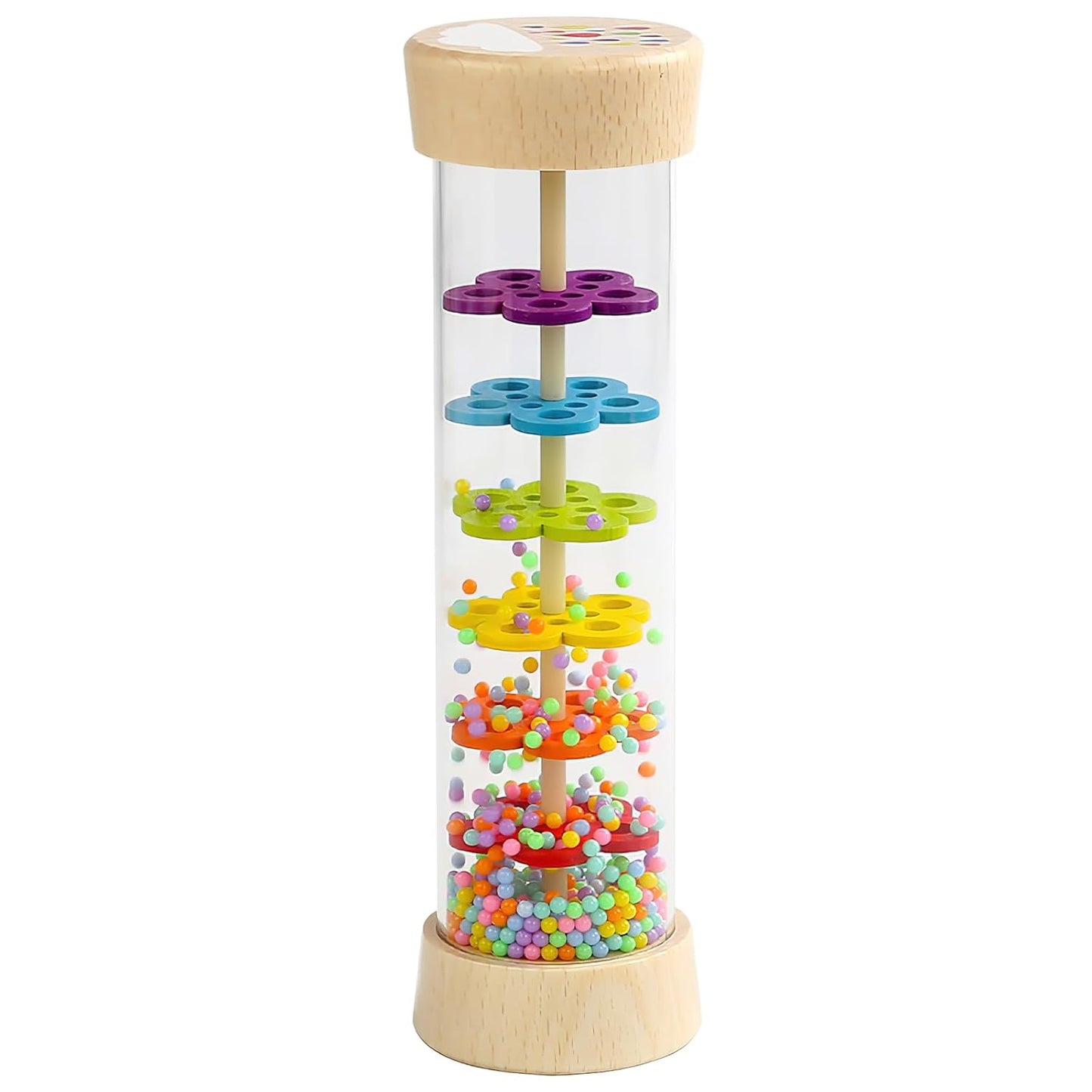 Palo de lluvia de madera, juguetes Montessori