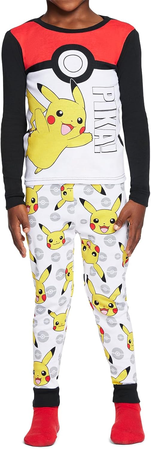 Pokemon Conjunto de pijama de algodón ajustado de 6 piezas