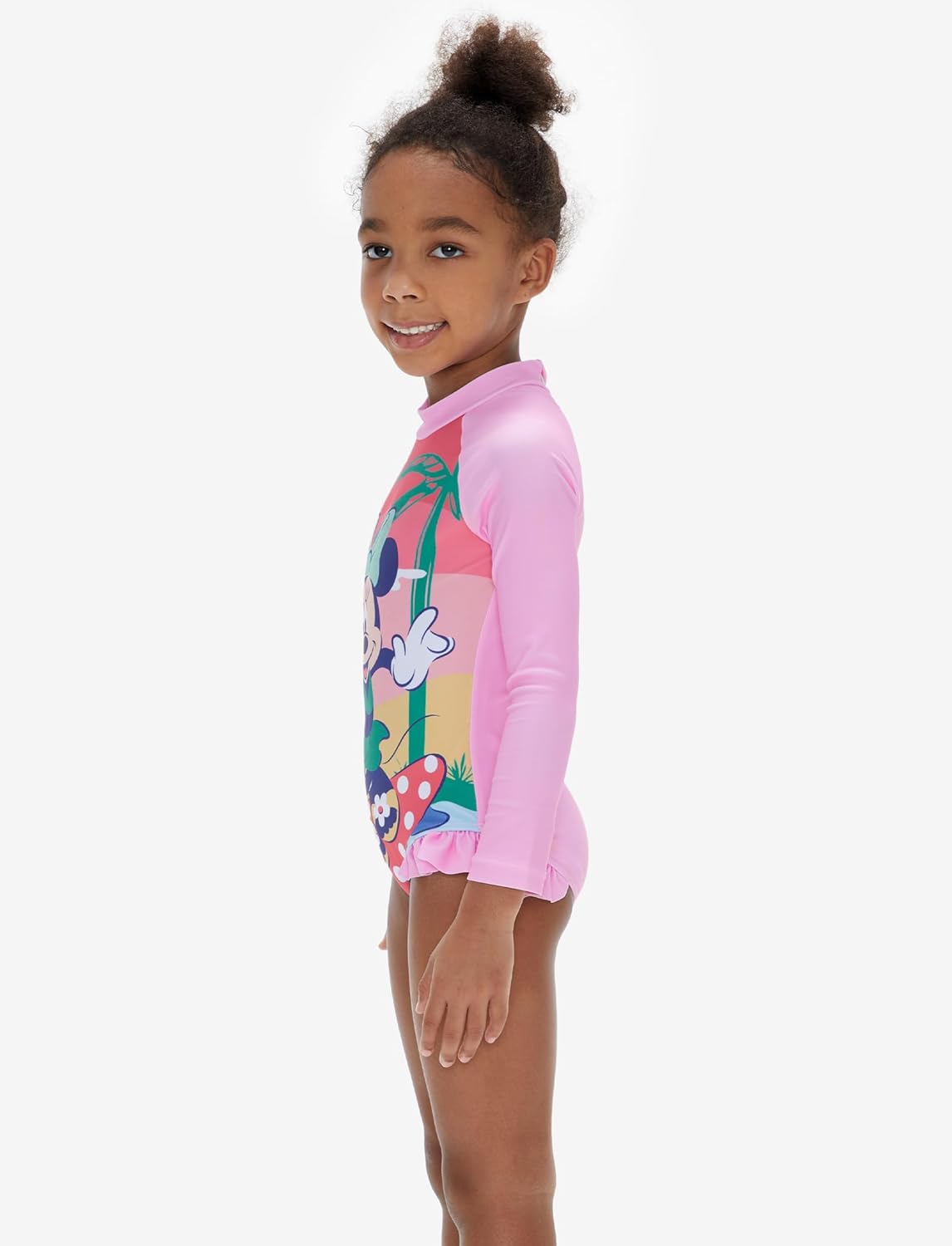 Disney - Traje de baño de manga larga de una pieza para niña