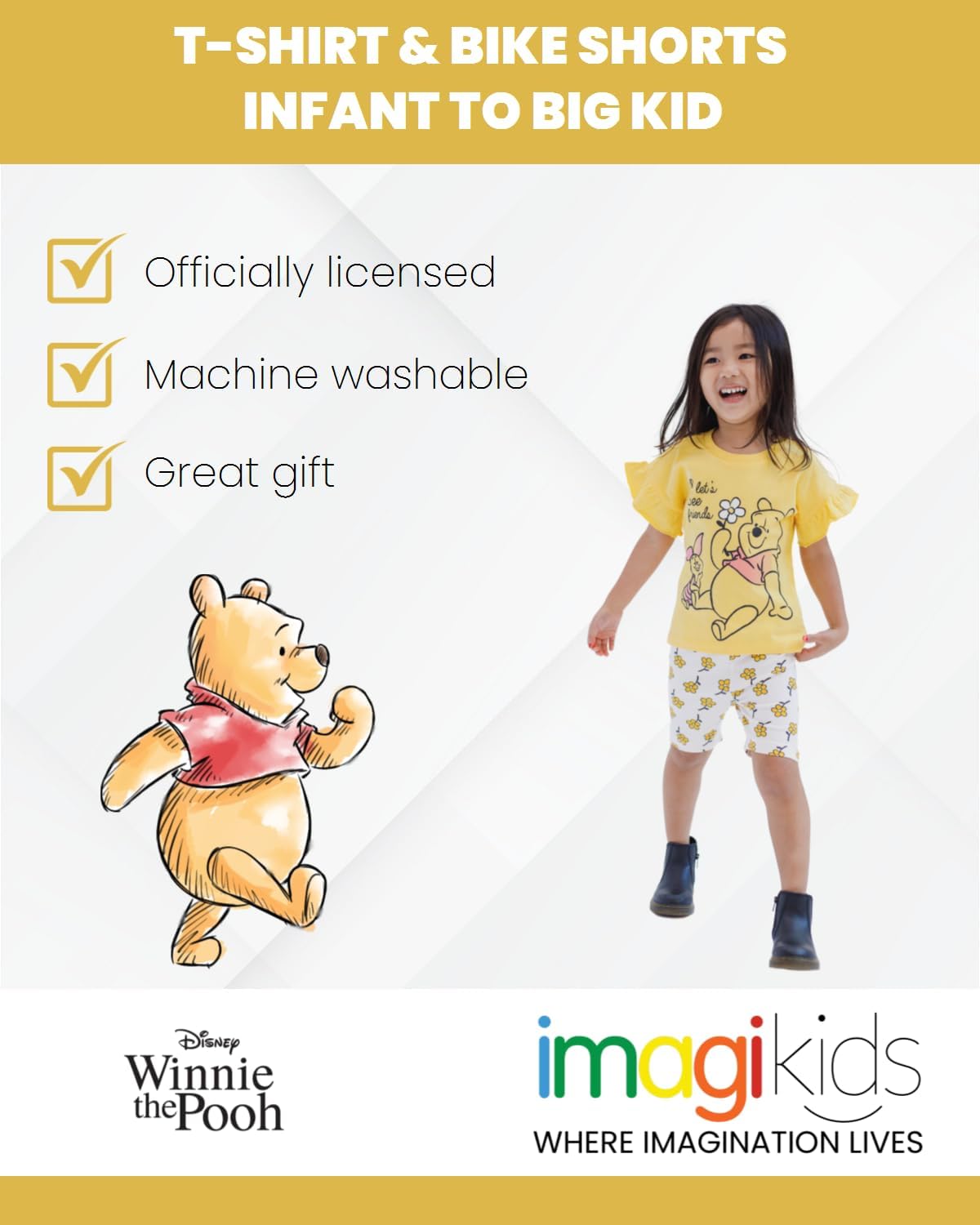 Disney Winnie the Pooh - Conjunto de camiseta y pantalones cortos