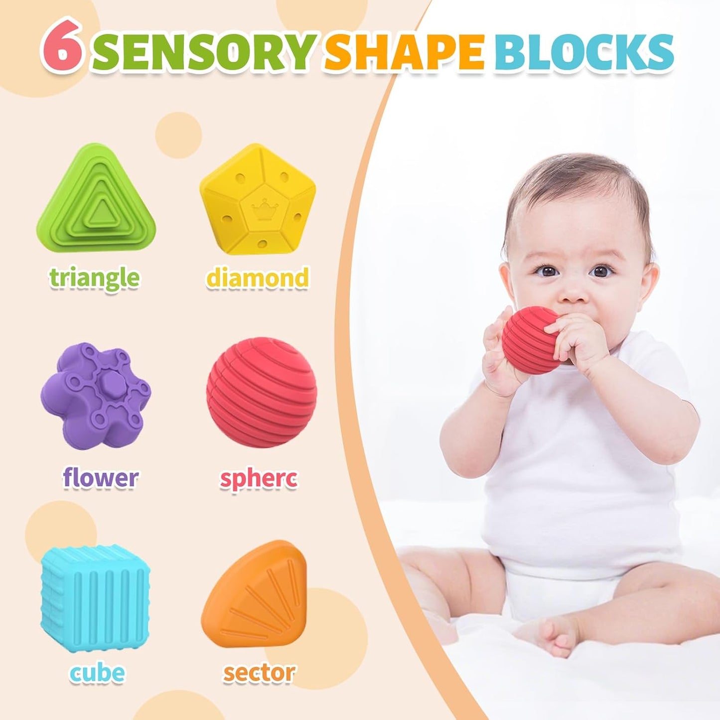 Cubo con 6 piezas de formas múltiples sensoriales