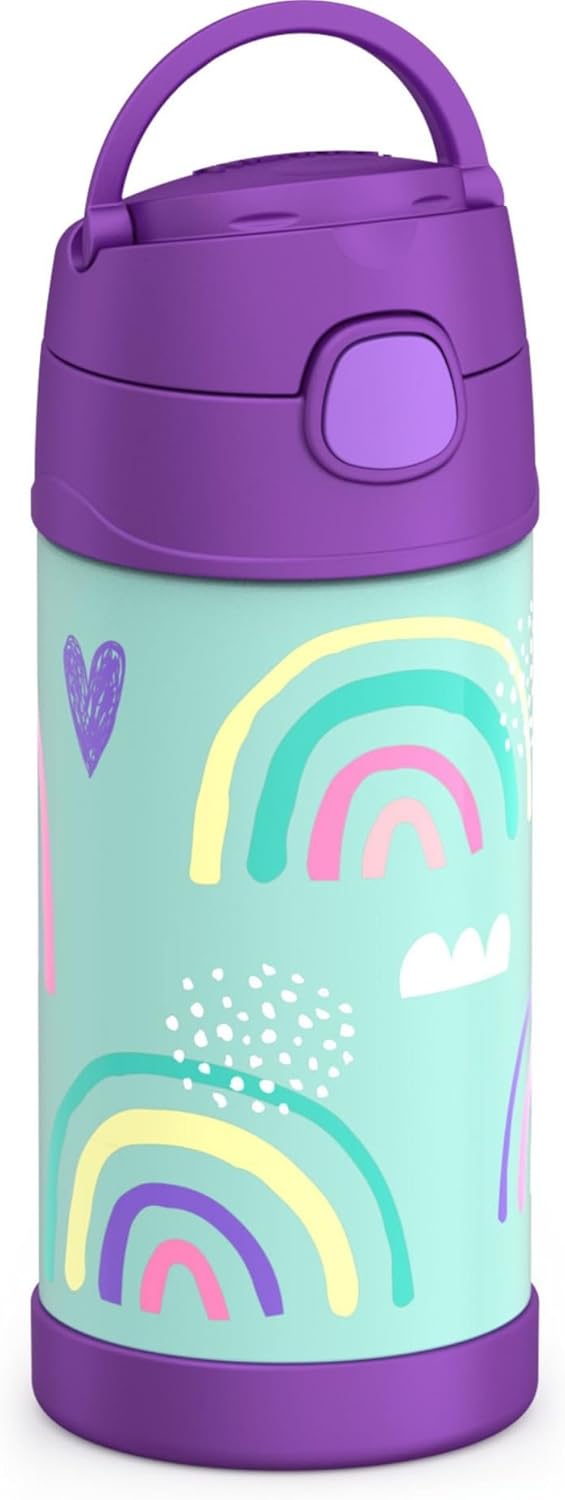 THERMOS FUNTAINER - Botella de agua con pajilla, 12 onzas