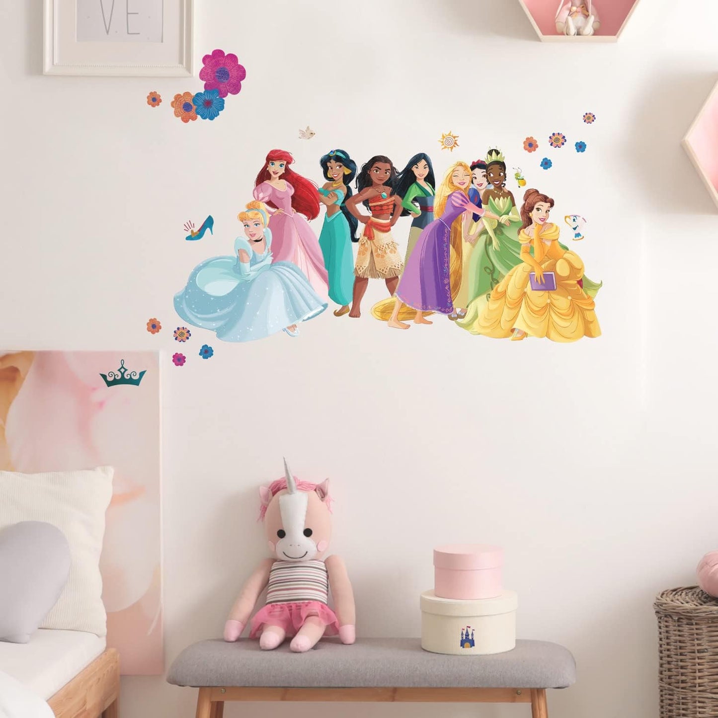 Disney Princess Flowers and Friends - Calcomanías de pared