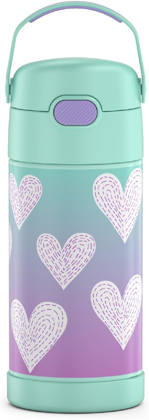 THERMOS FUNTAINER - Botella de agua con pajilla, 12 onzas