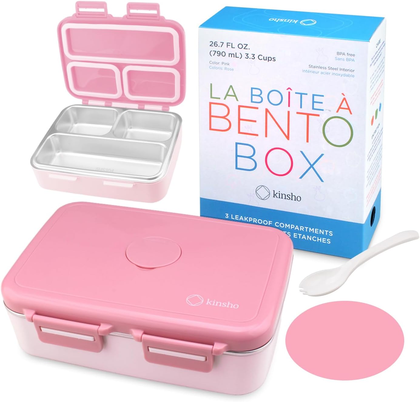 kinsho Lonchera Bento de acero inoxidable