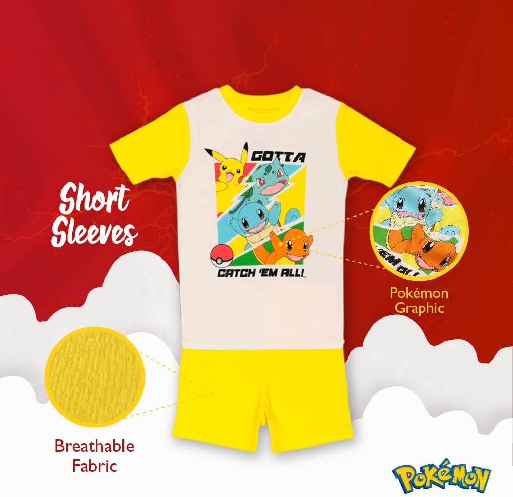 Pokemon Conjunto de pijama de algodón ajustado de 6 piezas