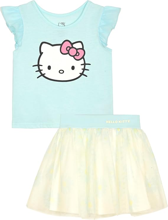 Conjunto de 2 piezas de camiseta y falda