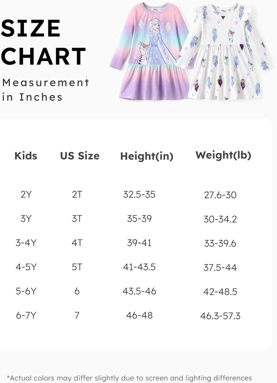 Disney Princesa Frozen - Vestido de 2 piezas