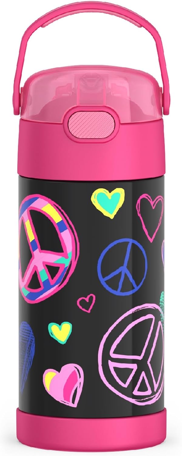 THERMOS FUNTAINER - Botella de agua con pajilla, 12 onzas