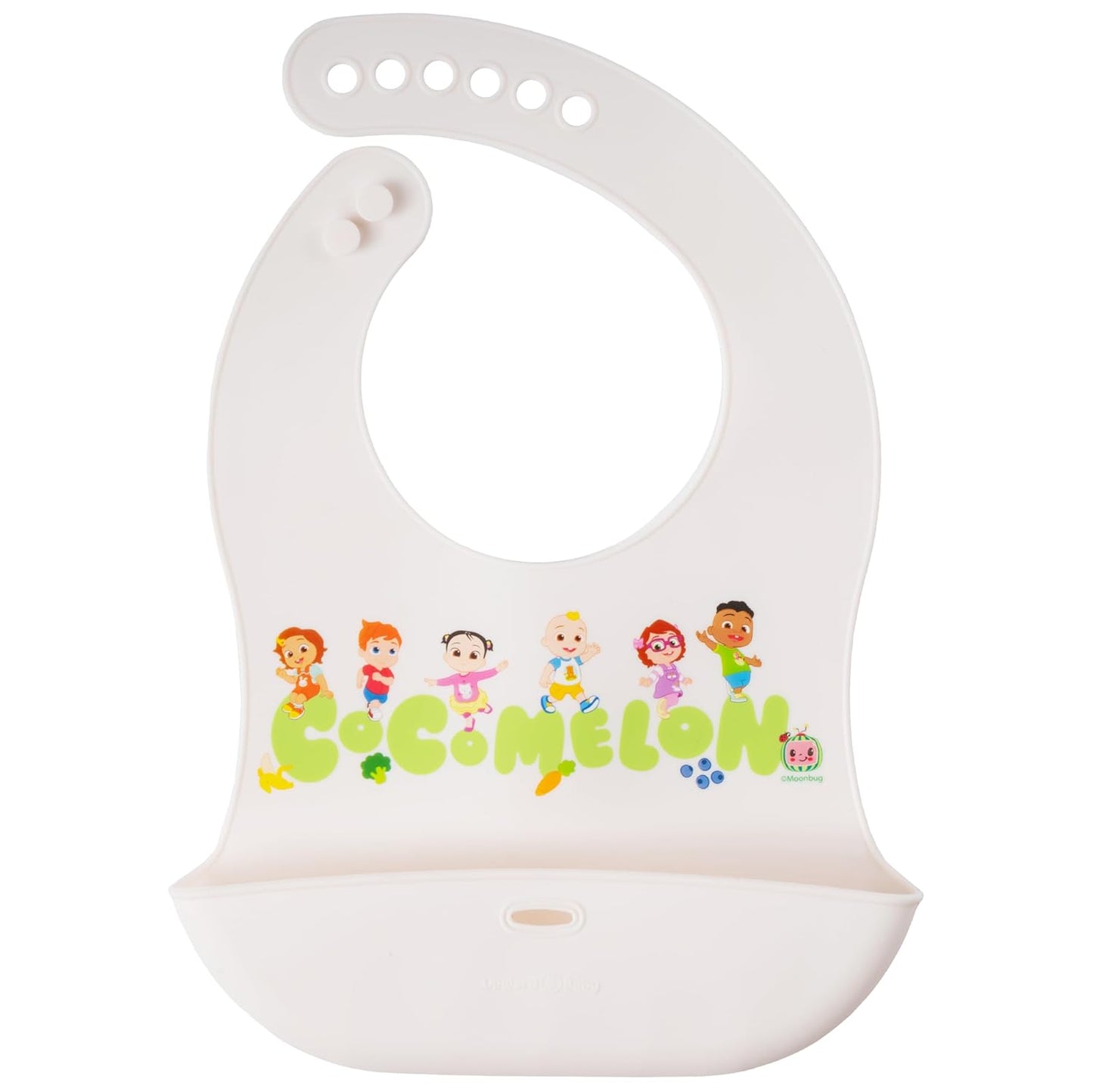 CoComelon - Baberos de silicona para bebés con cuello ajustable