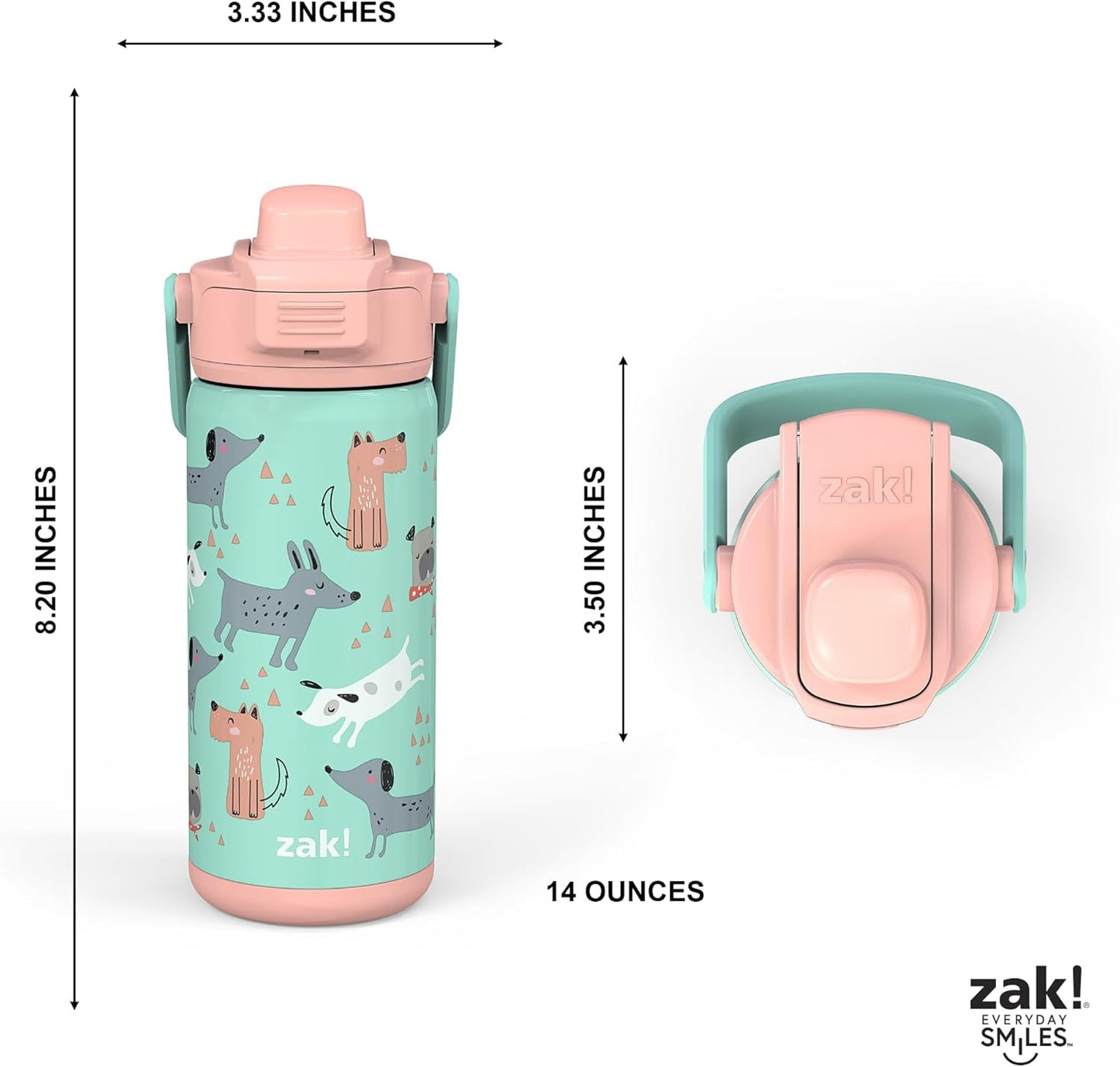 Zak Botella aislada, acero inoxidable, 14 onzas