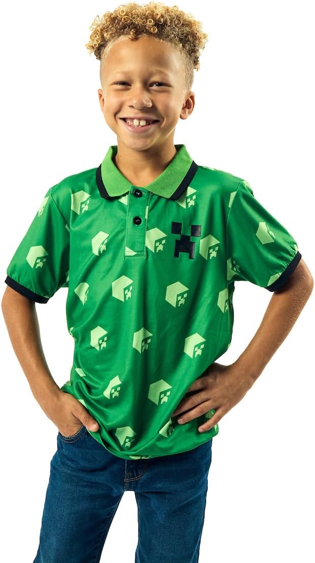 Minecraft Cubes - Polo verde de manga corta