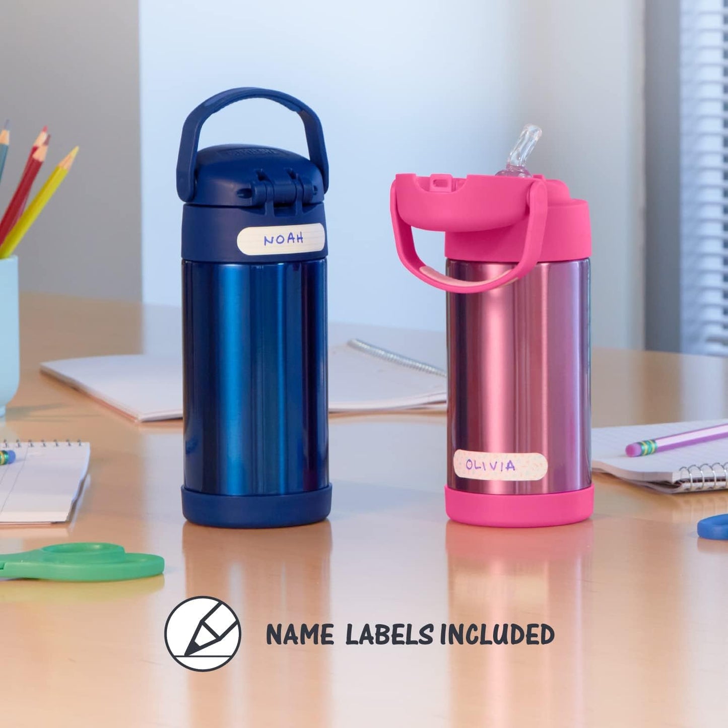 THERMOS FUNTAINER - Botella de agua de acero inoxidable Baby Shark