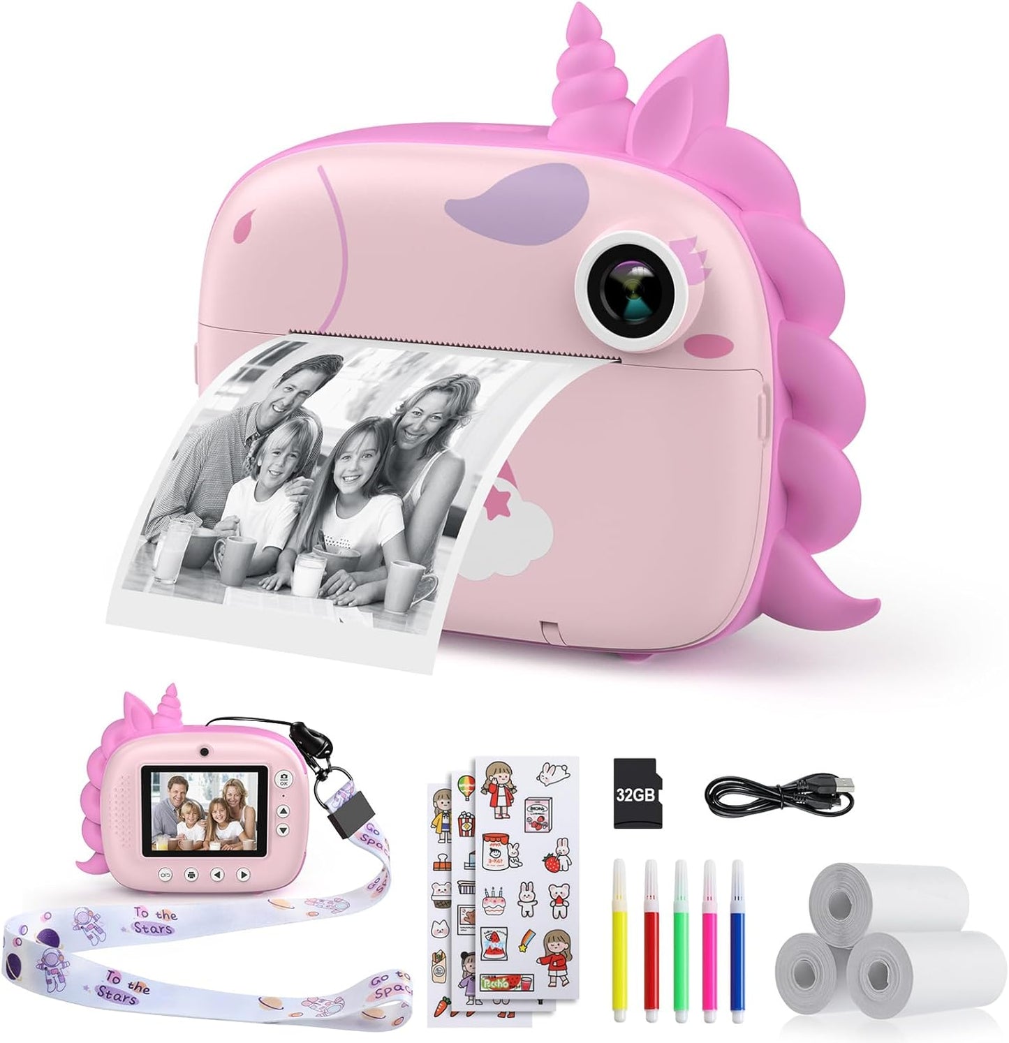 Cámara para niños, impresión instantánea, cámara digital