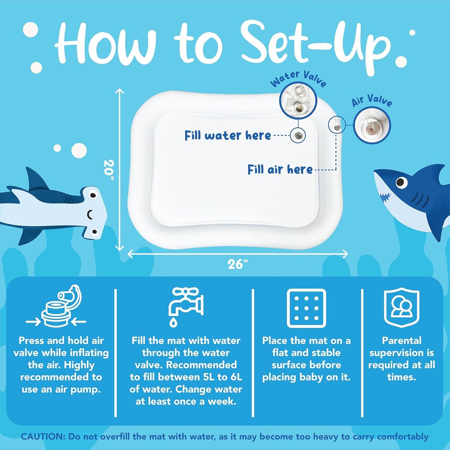 Tapete de agua para bebé Animales del Mar