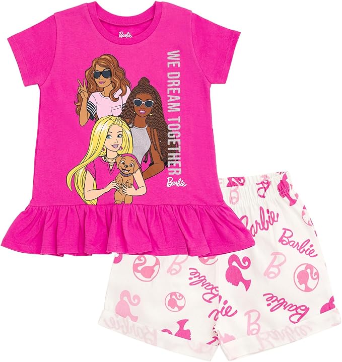 Barbie Conjunto de camiseta corta y pantalones cortos