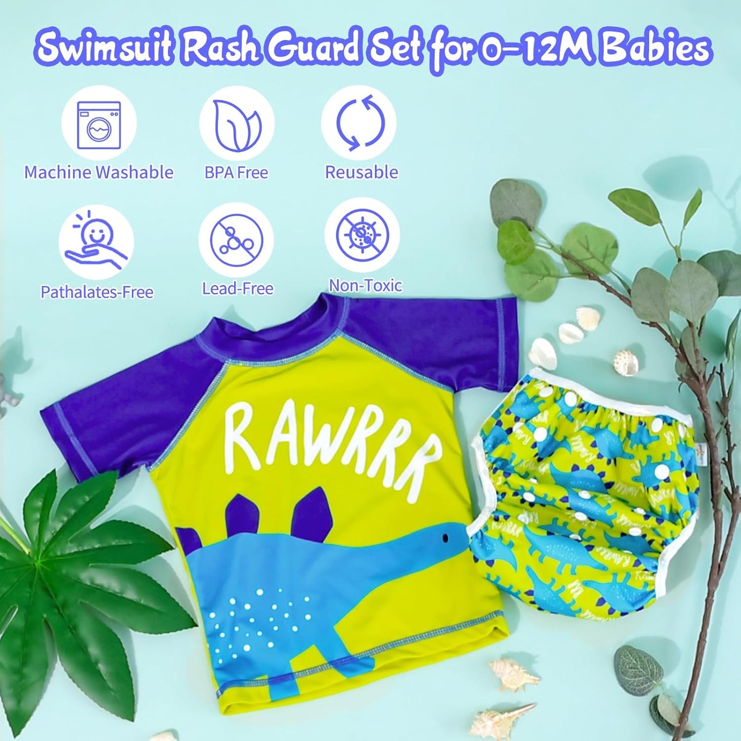 Trajes de baño para bebés babygoal con pañal
