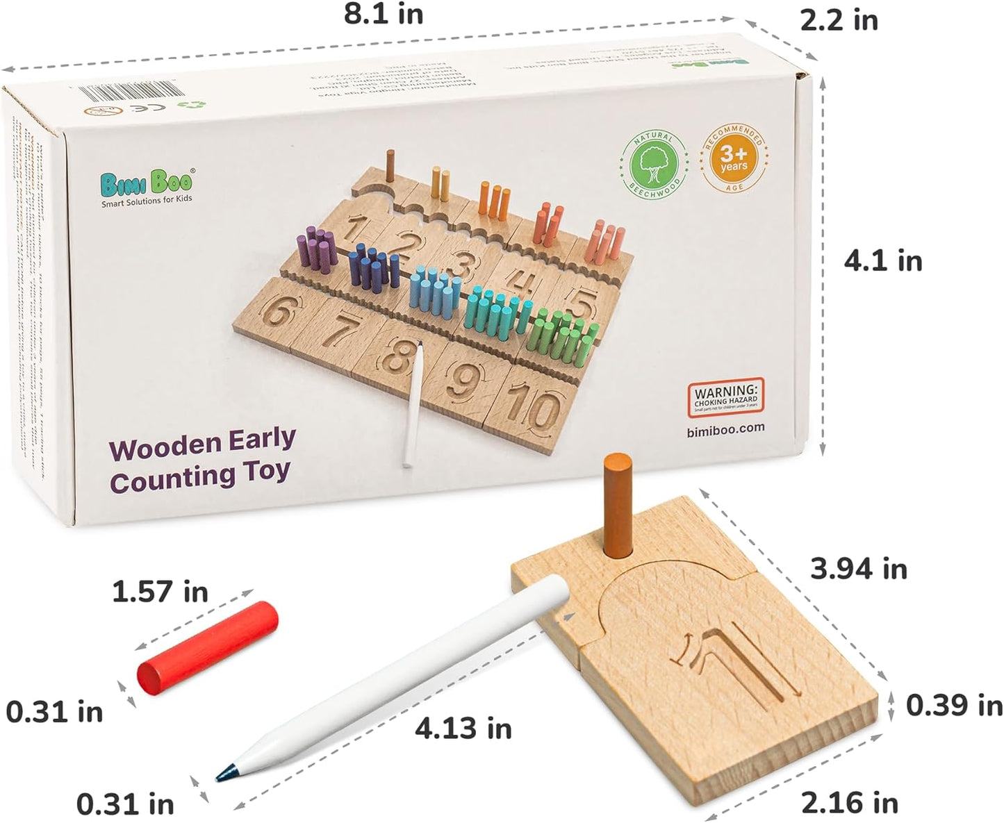 Montessori - Clavijas de conteo y tablas de seguimiento de números