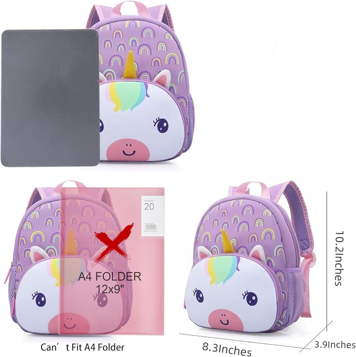 Mochila preescolar 10.2 Pulgadas de alto