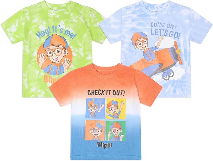 Blippi Moonbug - Paquete de 3 camisetas