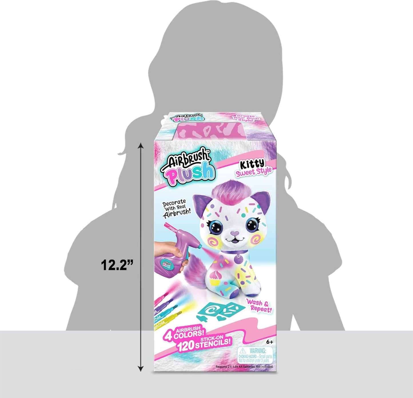Canal Toys Personaliza el gatito grande de peluche con aerógrafo. Decora, lava, repite.