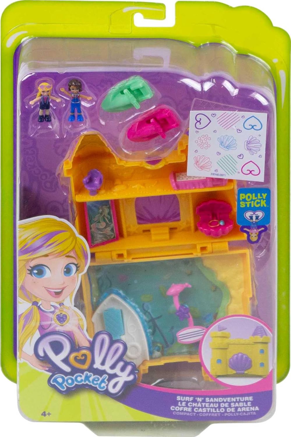 Polly Pocket Juguete de viaje con 2 micro muñecas, accesorios