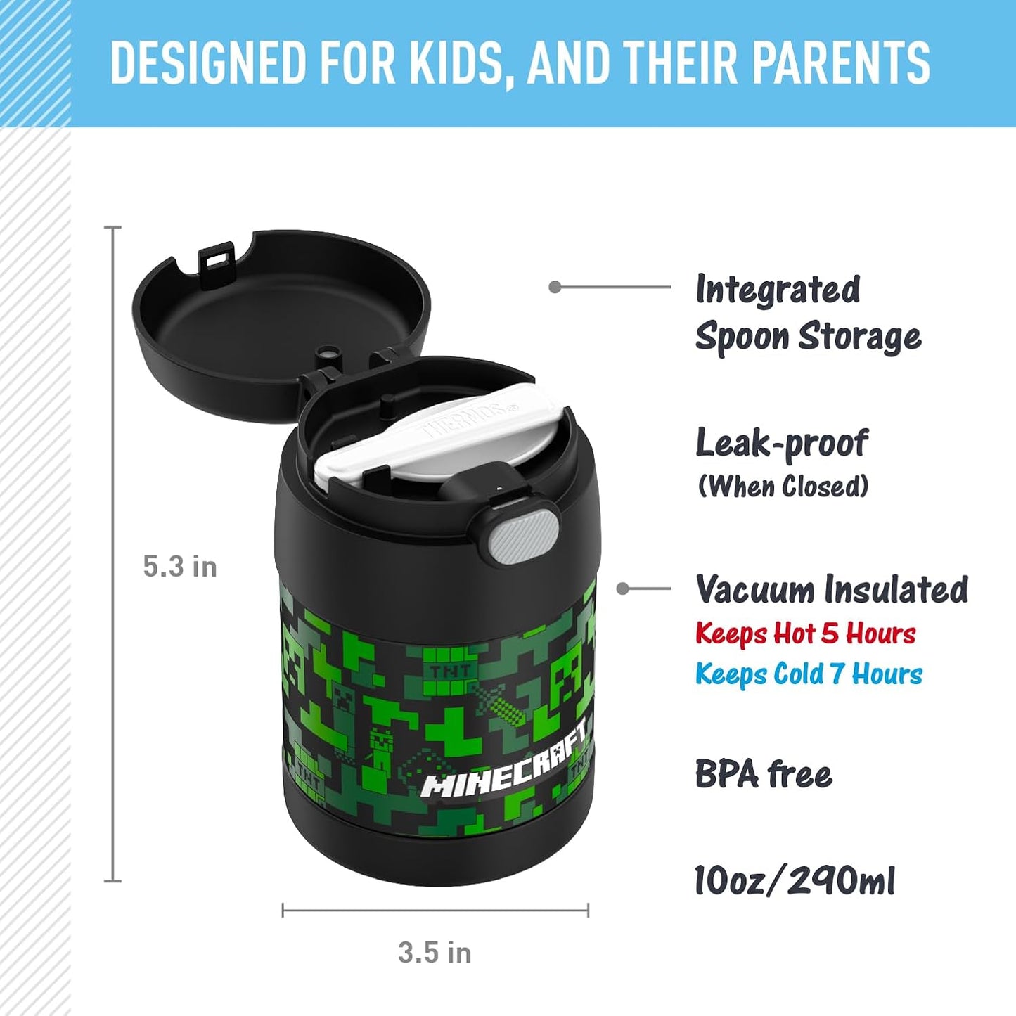Thermos - Tarro de comida FUNTAINER acero inoxidable Minecraft