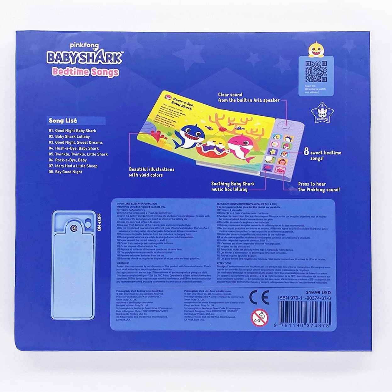 Pinkfong - Libro sonoro para dormir Juguete Baby Shark