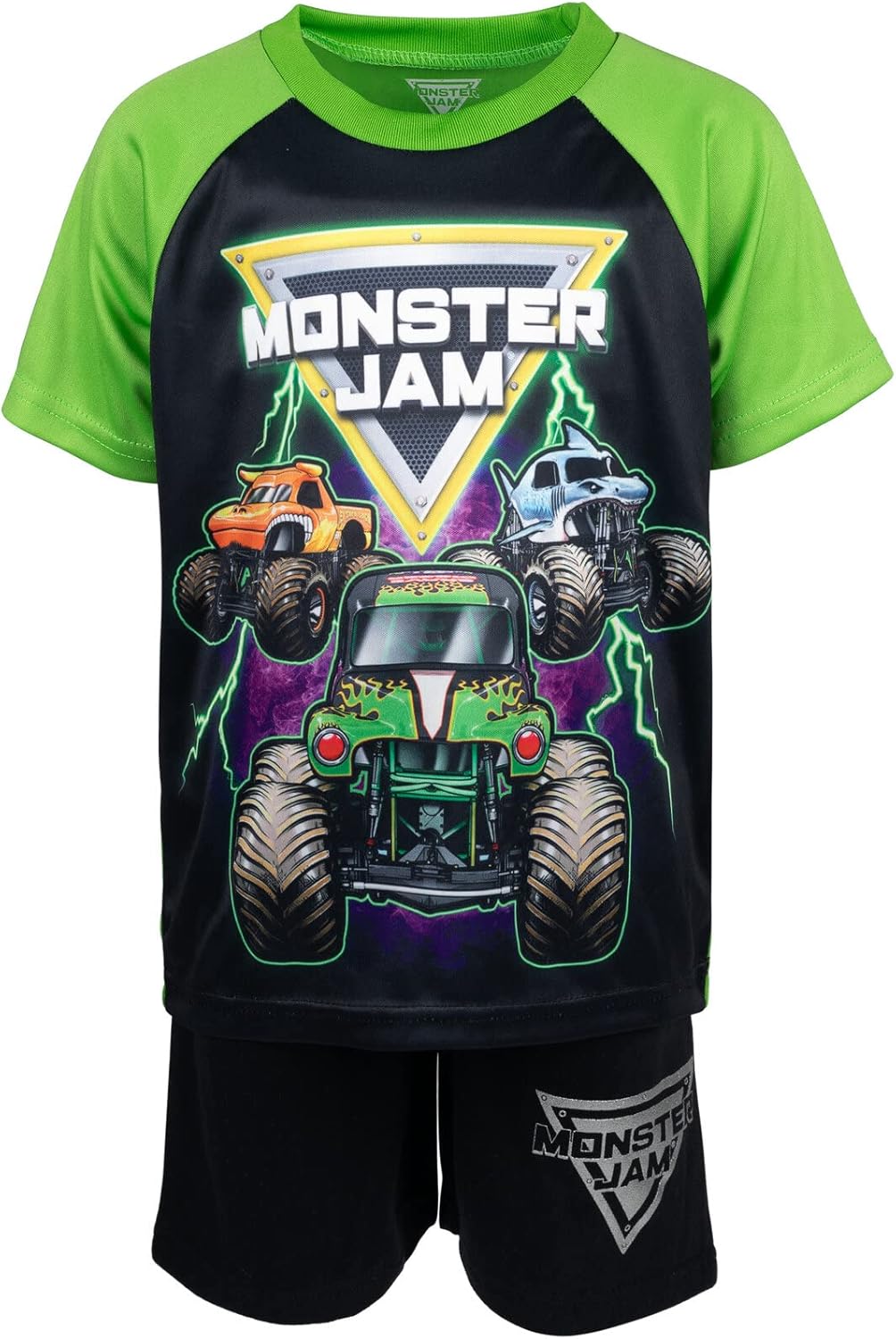 Monster Jam Grave Digger El Toro Loco Megalodon - Camiseta sin mangas y pantalones cortos