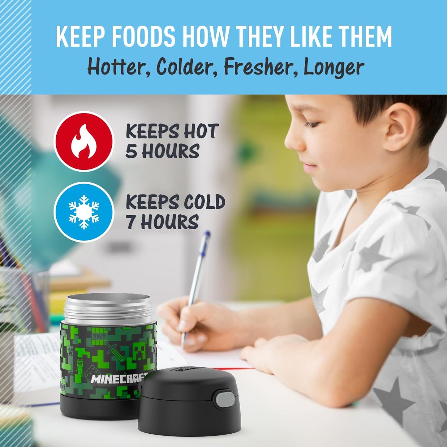 Thermos - Tarro de comida FUNTAINER acero inoxidable Minecraft