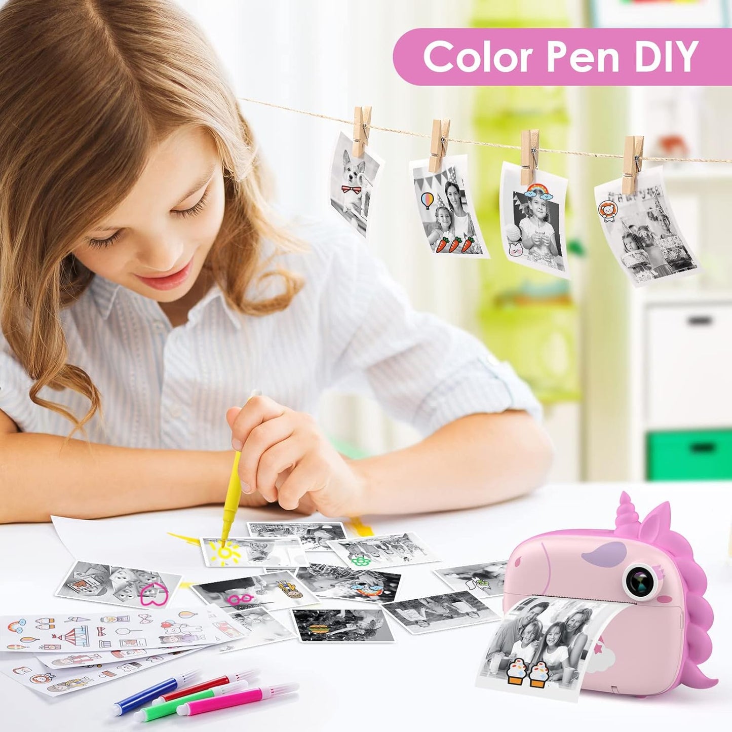 Cámara para niños, impresión instantánea, cámara digital