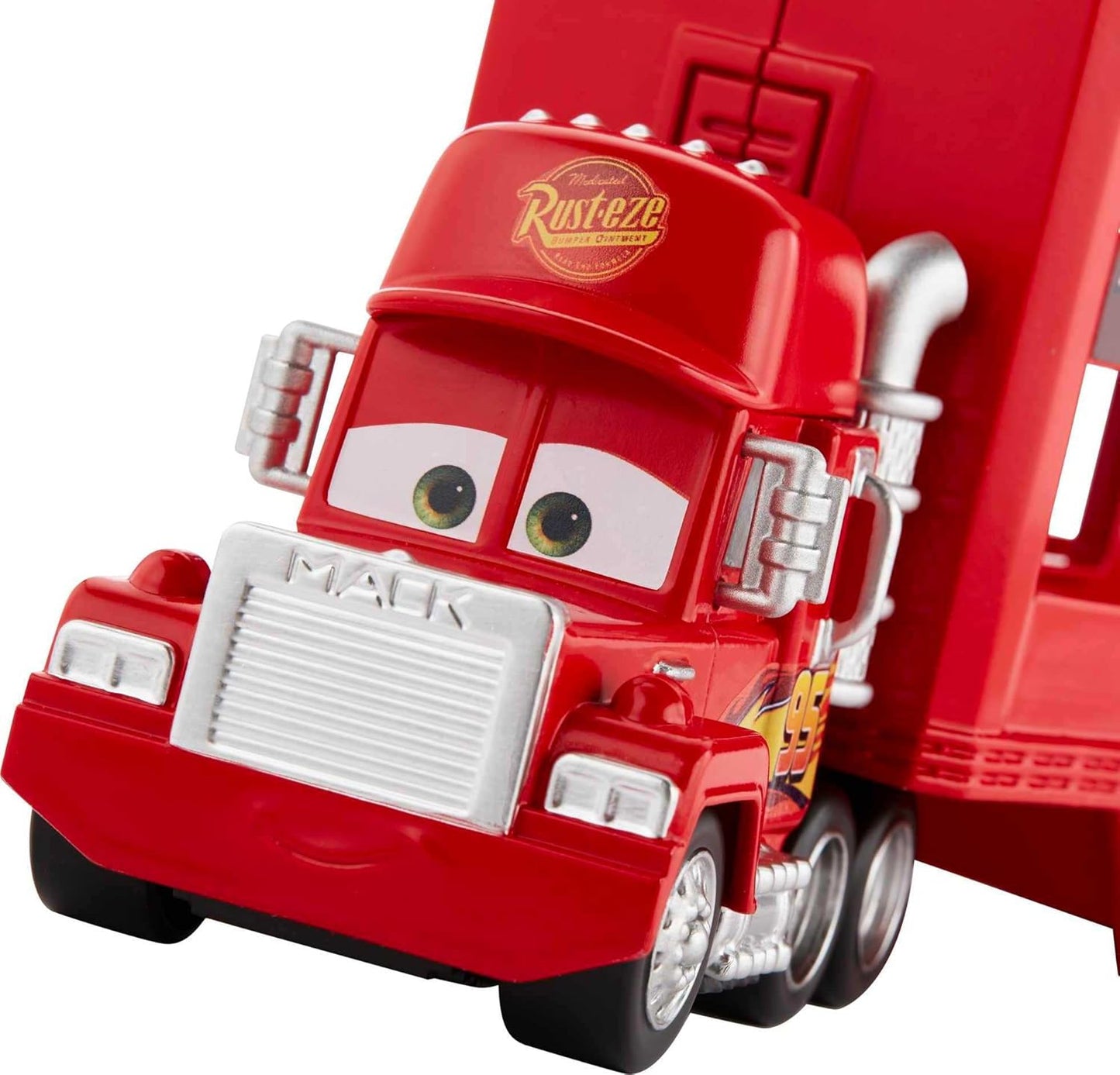 Mattel Disney and Pixar Cars Mack Mini Racers Hauler y 1 mini auto de juguete
