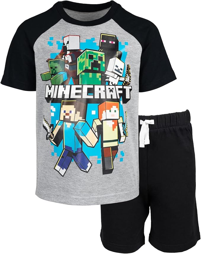 Minecraft Conjunto de camiseta enredadera y pantalones cortos